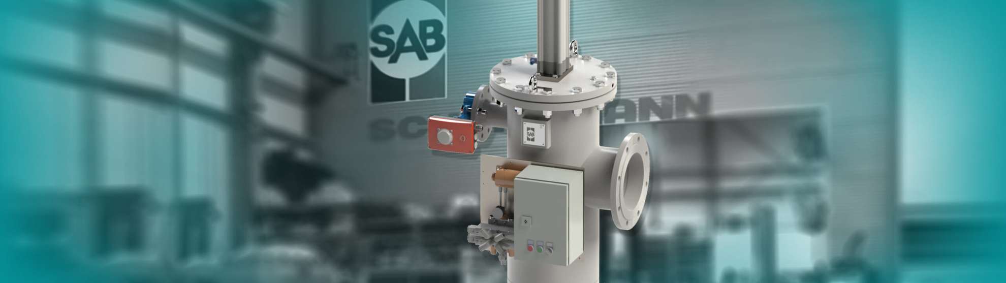 Schuenemann Filter F450 freigestellt vor verschwommenem Hintergrund